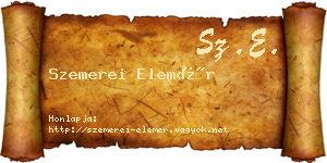 Szemerei Elemér névjegykártya